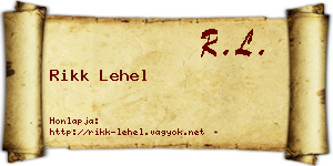 Rikk Lehel névjegykártya